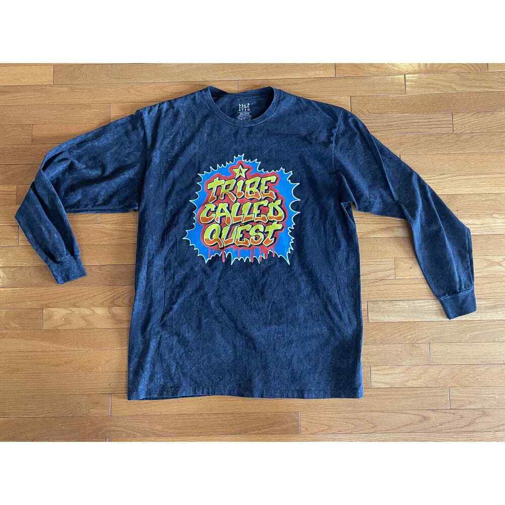 Tribe Called Quest Shirt Men's 2XL Blue Stonewash Long Sleeve Music Band Tee